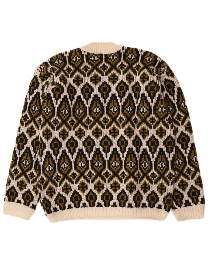 Vintage ženski džemper s kornjačevim ovratnikom srednje bijele boje Fair Isle
