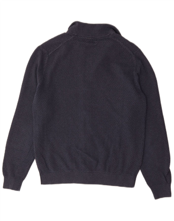 Massimo Dutti muški kardigan pulover s punim patentnim zatvaračem Mali tamnoplavi pamuk