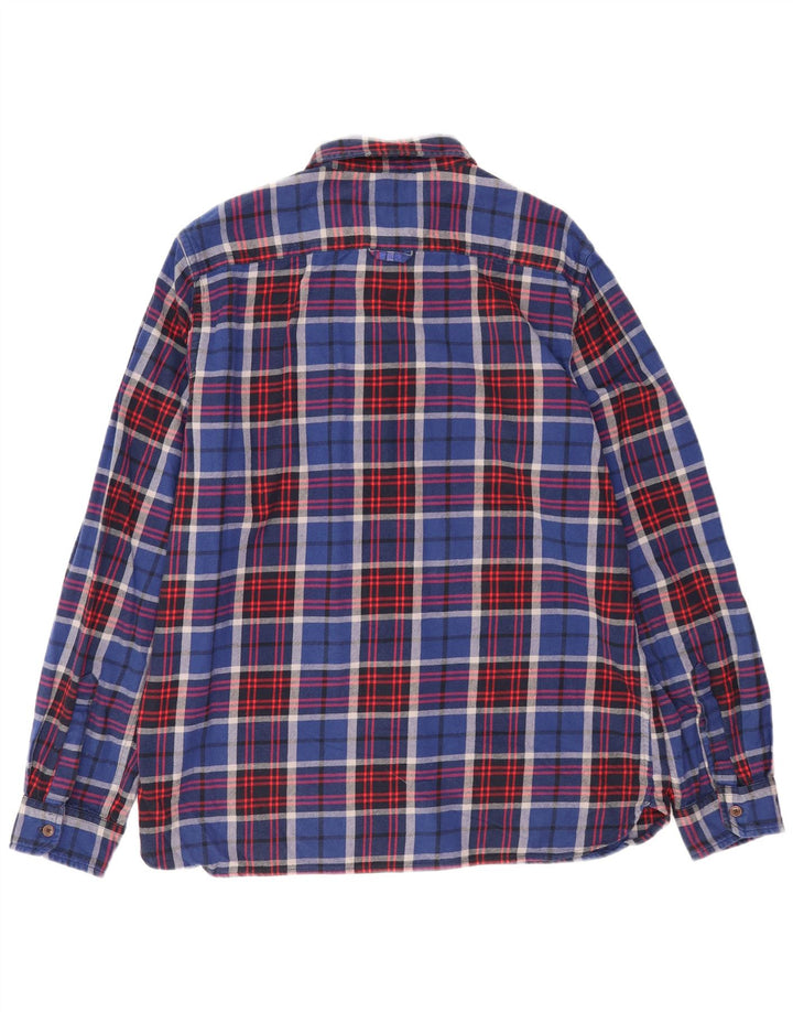 Superdry muška flanelska košulja 3XL plavi pamuk na karu