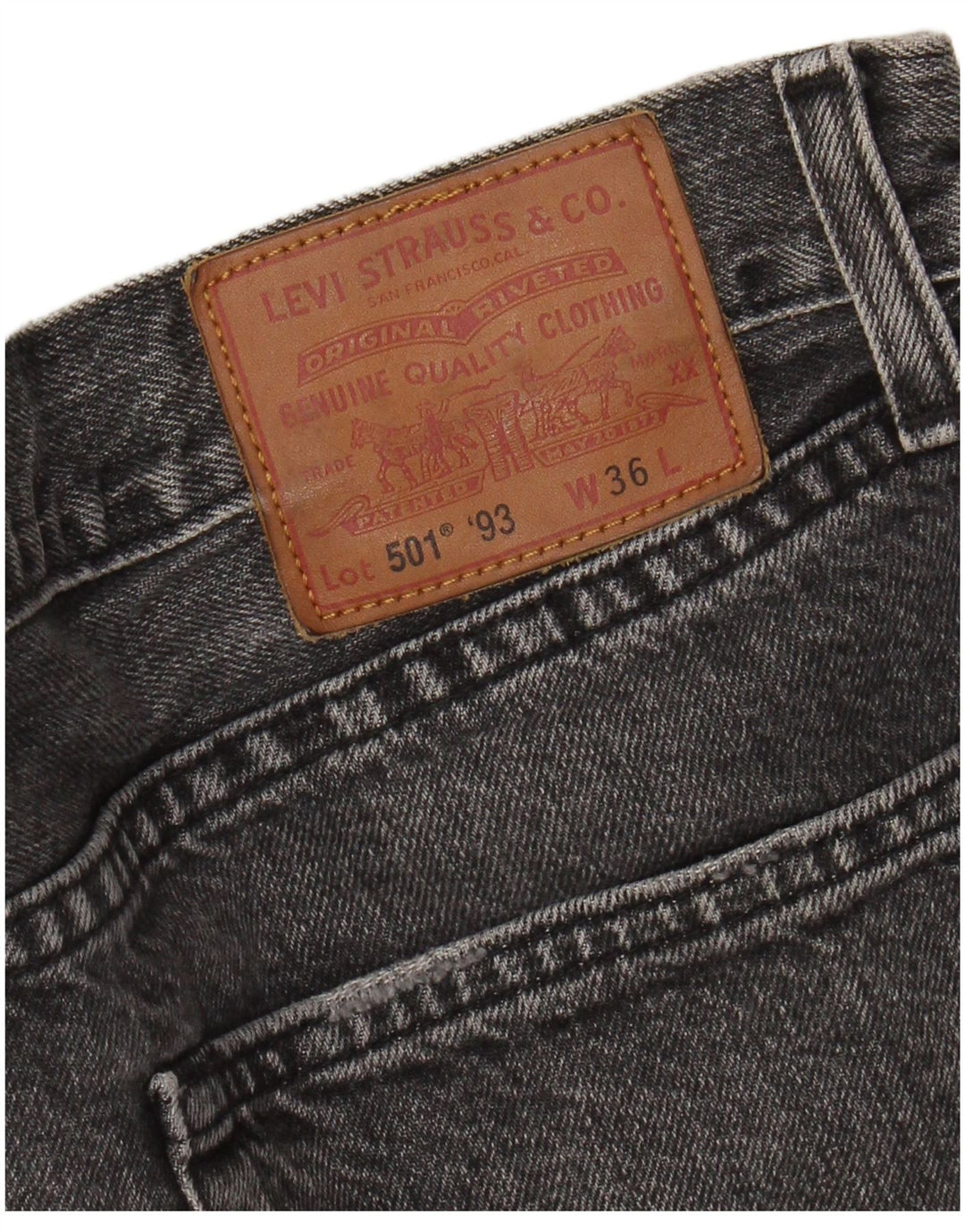 Levi's muške 501 traper kratke hlače W36 veliki sivi pamuk