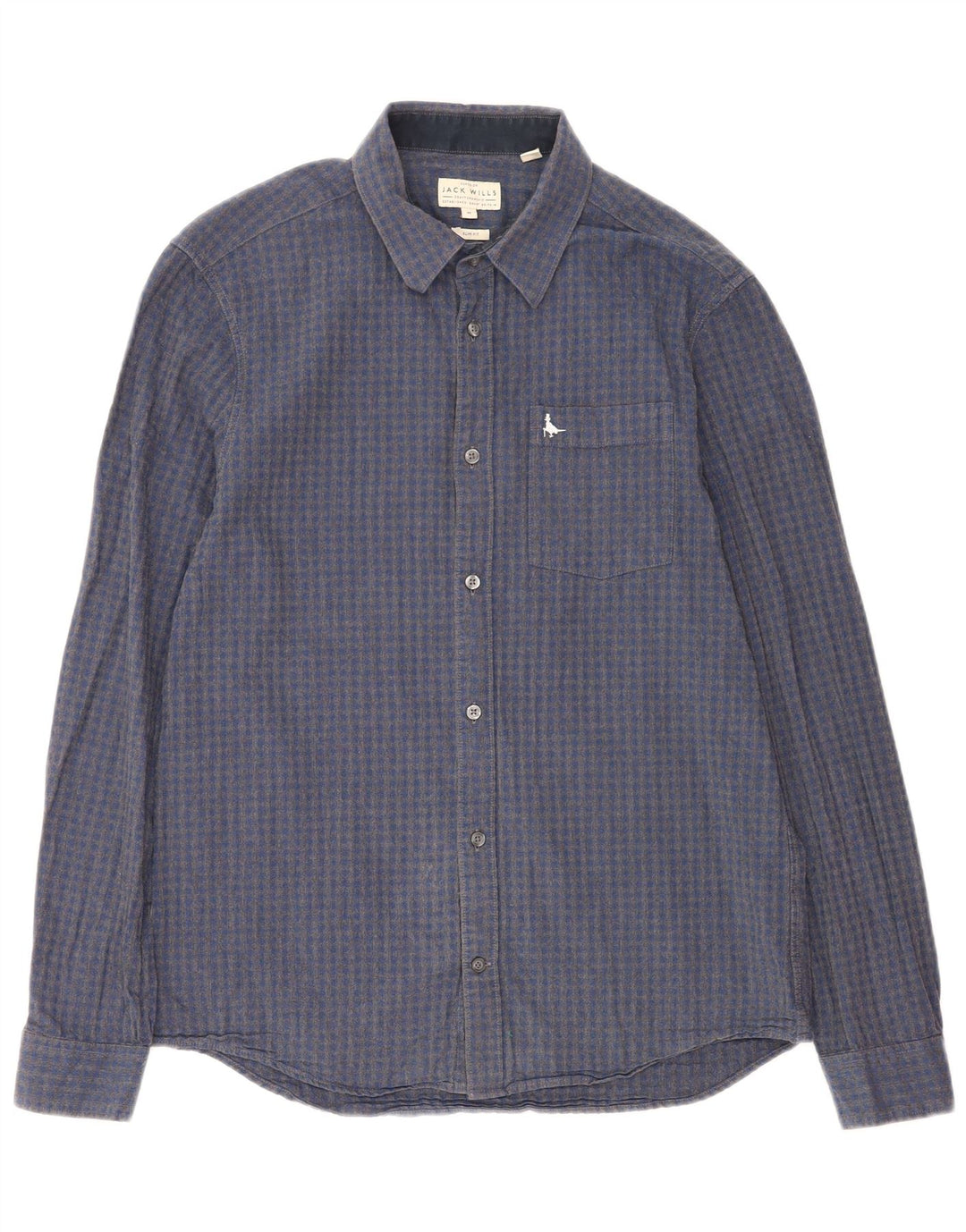 Jack Wills muška uska košulja srednje plave boje gingham pamuka
