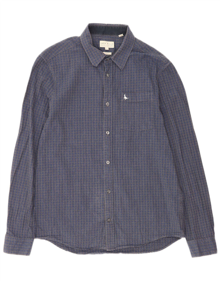 Jack Wills muška uska košulja srednje plave boje gingham pamuka