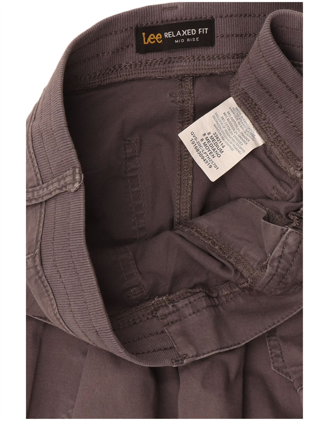 Lee ženske Capri hlače srednjeg rasta US 8 srednje W27 L19 sivi pamuk