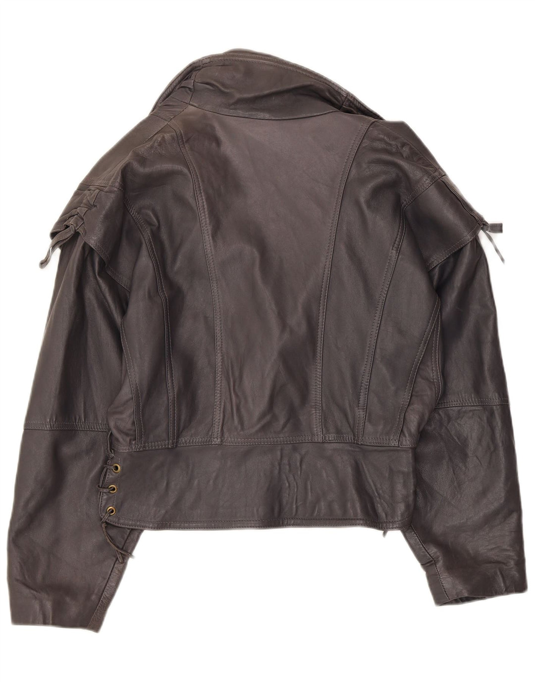 Vintage ženska bomber kožna jakna UK 12 srednje siva