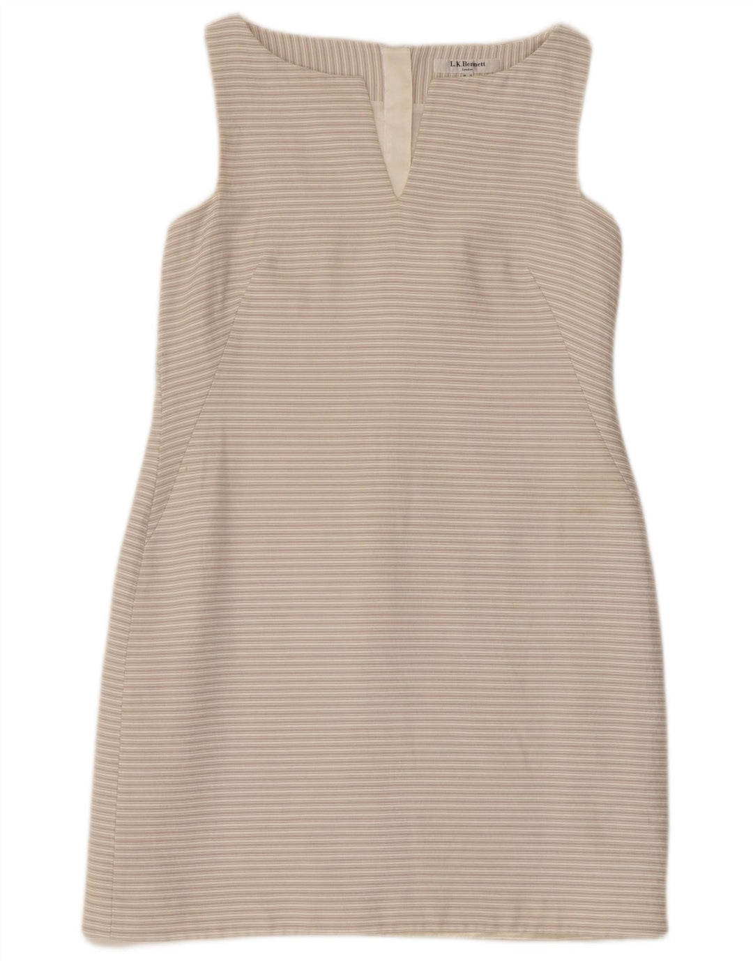 L.K. BENNETT ženska plašt haljina bez rukava UK 12 srednje sive pruge