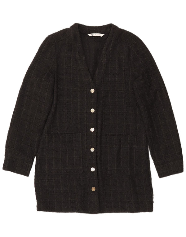 Zara ženski dugi kardigan pulover UK 14 srednje crne boje