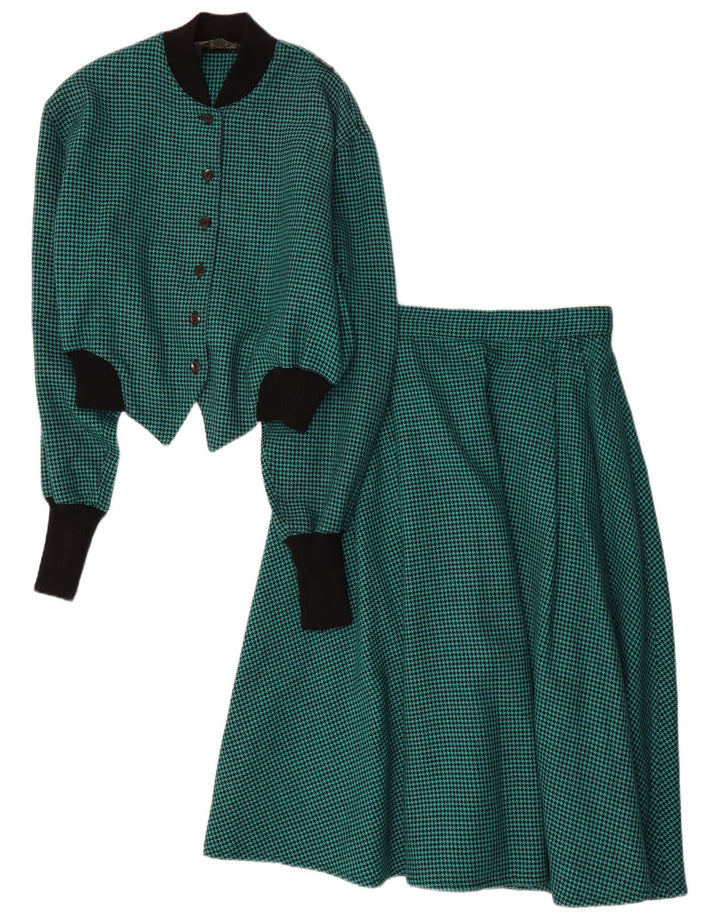 Vintage dvodijelni set ženskih suknji IT 44 srednje veličine W28 zelena houndstooth