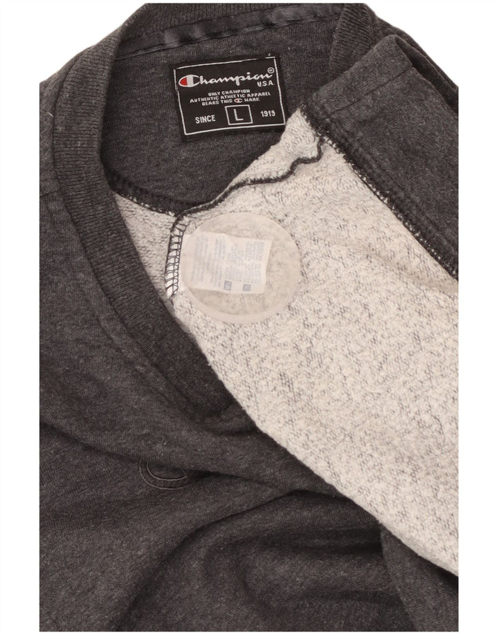 CHAMPION Ženski džemper s grafičkim motivima UK 16 Veliki sivi pamuk