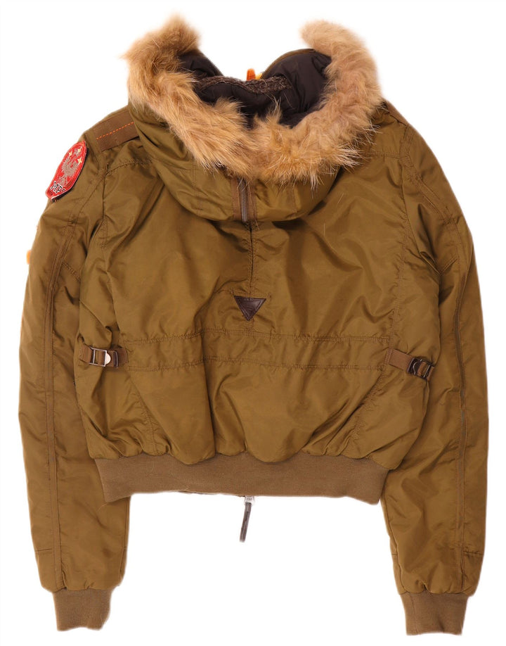 Vintage ženska bomber jakna s kapuljačom UK 16 veliki kaki poliamid