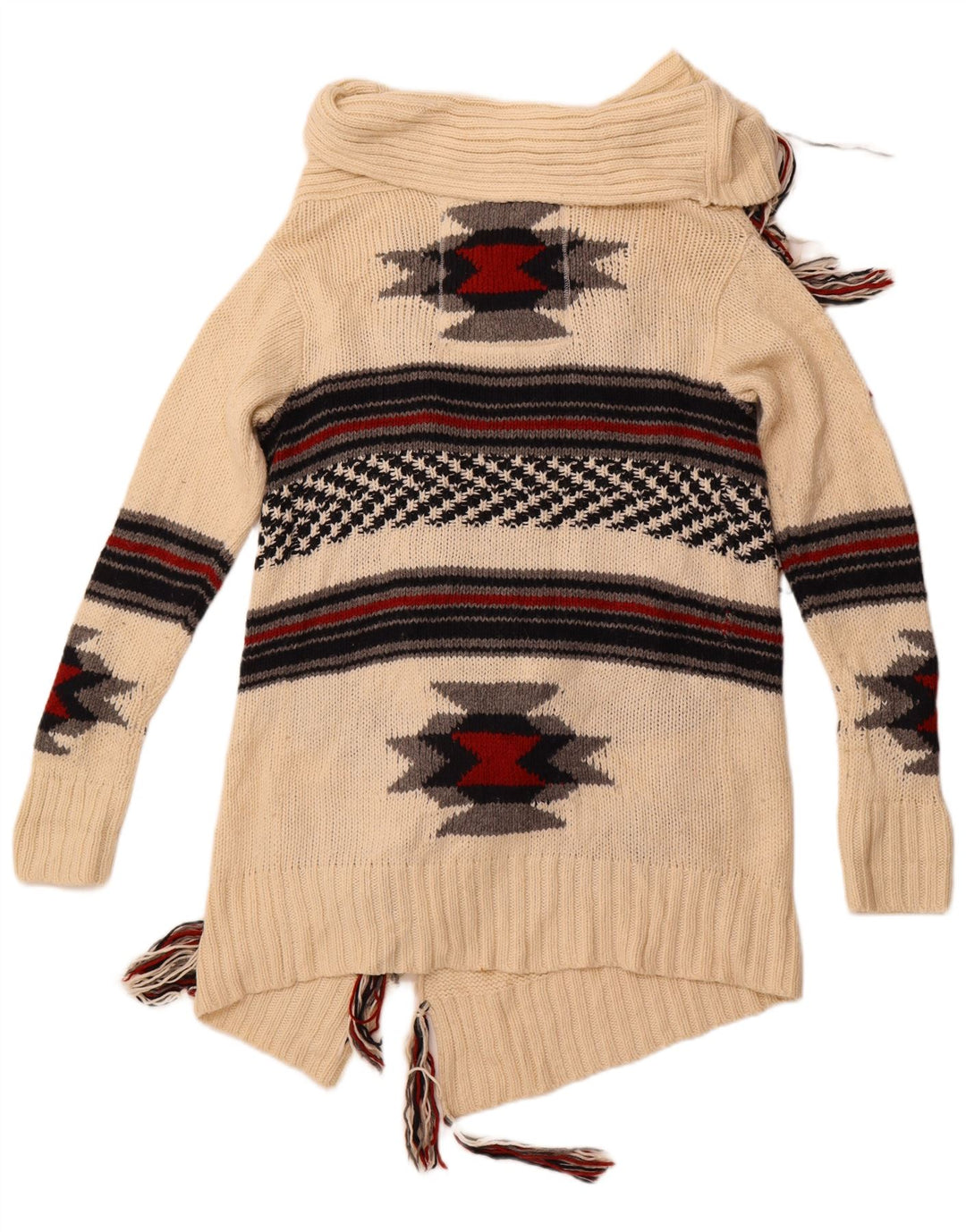 SUPERDRY ženski dugi kardigan pulover UK 14 srednje bijele boje