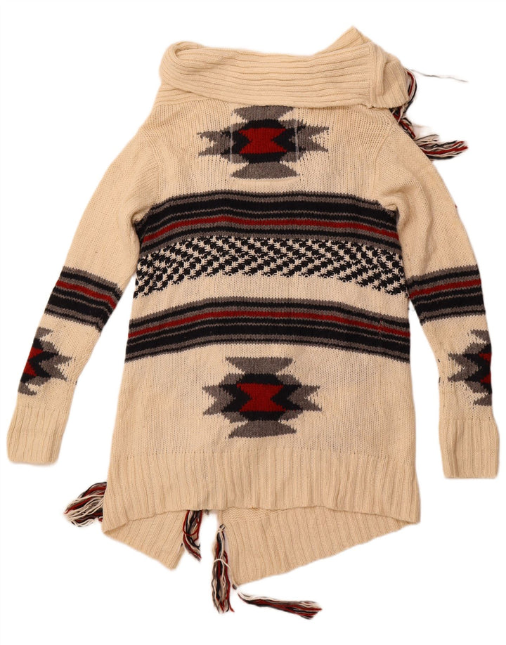 SUPERDRY ženski dugi kardigan pulover UK 14 srednje bijele boje