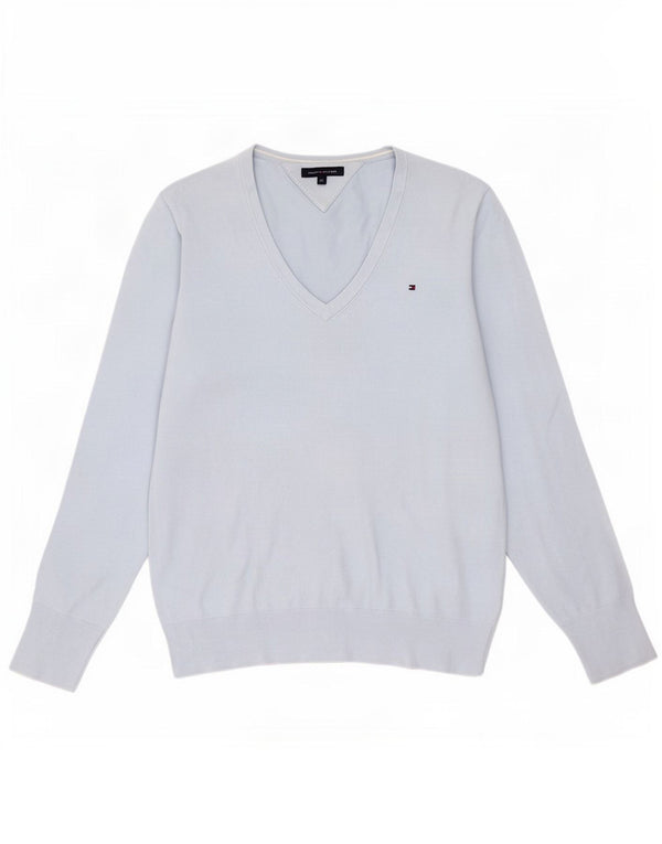 Tommy Hilfiger ženski džemper s V-izrezom UK 18 XL plavi pamuk