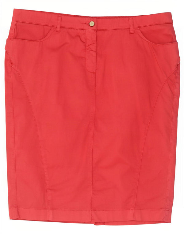 Trussardi ženska pencil suknja visokog struka IT 48 XL W34 crveni pamuk