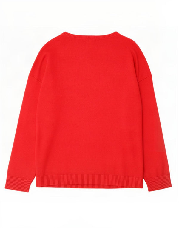 Dkny ženski džemper s veznim izrezom UK 18 XL crvena viskoza