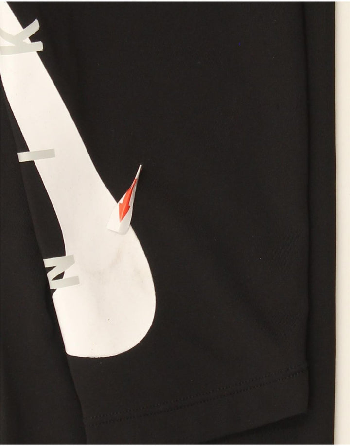 Nike Ženske Dri Fit Graphic Leggings UK 12 Srednje crni poliester