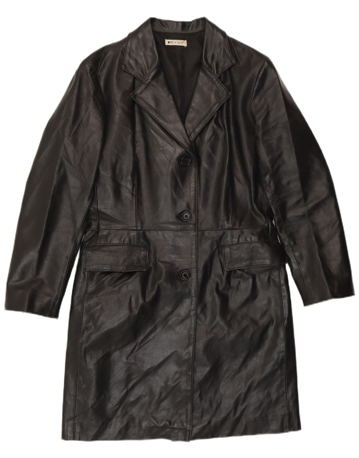 Vintage ženski kožni kaput IT 42 srednje crna koža