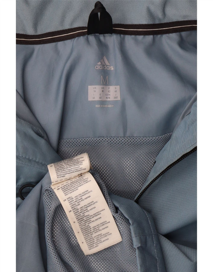 Adidas ženska kišna jakna s kapuljačom UK 14 srednje plavi poliester
