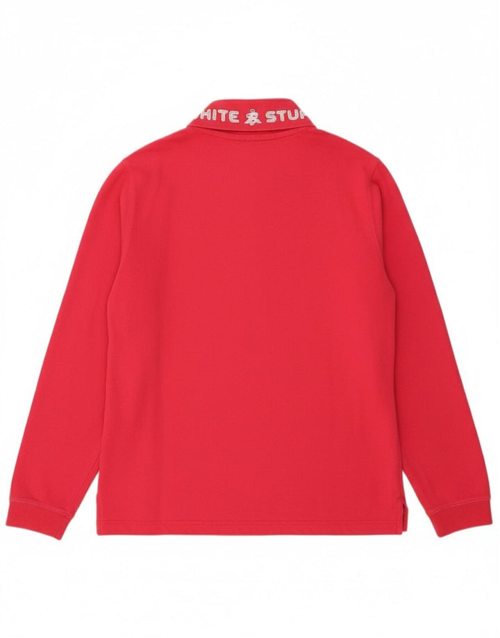 Bijeli ženski džemper s izrezom s patentnim zatvaračem UK 12 srednje ružičasti pamuk