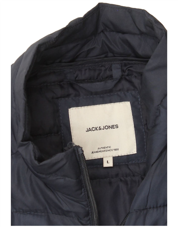 Jack & Jones muška podstavljena jakna UK 40 Large tamnoplava