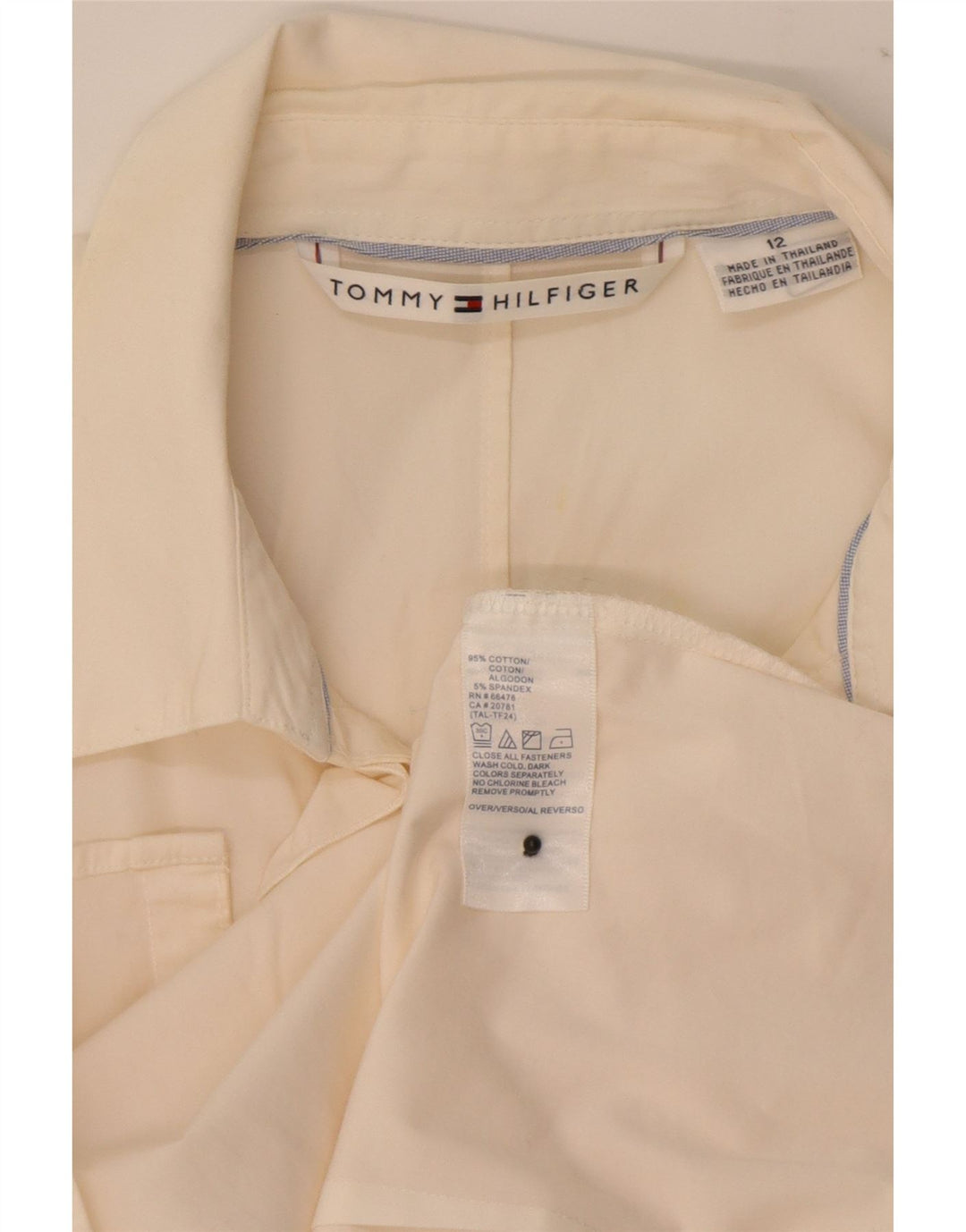 Tommy Hilfiger Ženska košulja s prednjim volanima US 12, veliki bijeli pamuk
