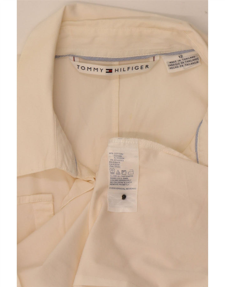 Tommy Hilfiger Ženska košulja s prednjim volanima US 12, veliki bijeli pamuk