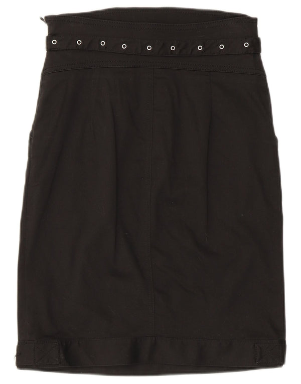 Moschino ženska ravna suknja UK 8 Mala W28 crni pamuk