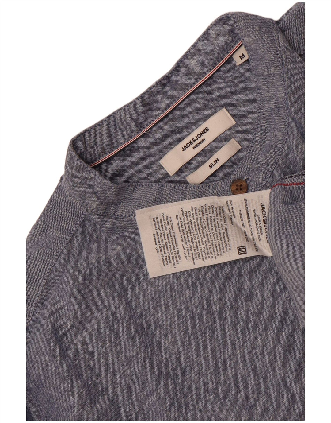 Jack & Jones muška pulover košulja uskog kroja, srednje plavi flekasti pamuk