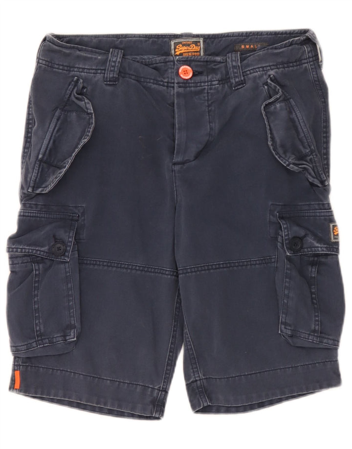 Superdry muške kargo kratke hlače male W29 tamnoplavi pamuk