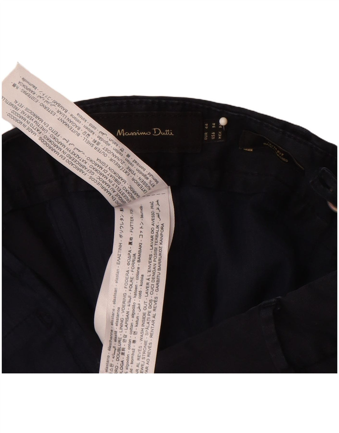 MASSIMO DUTTI Muške uske chino hlače EU 44 Large W34 L32 tamnoplave