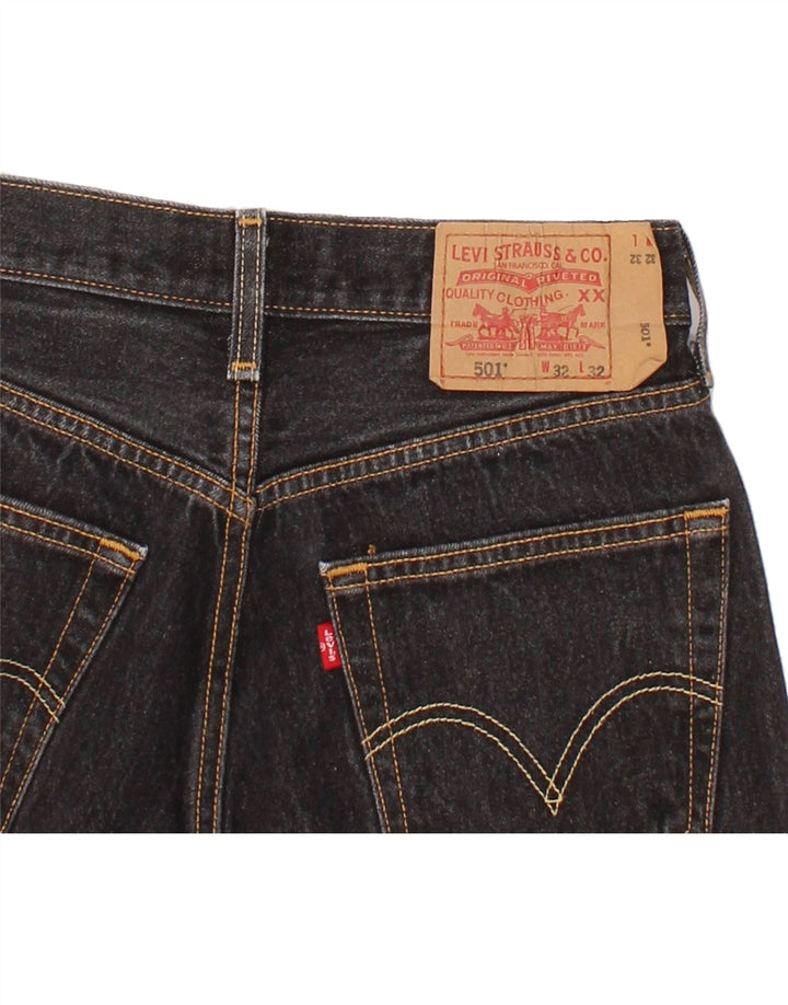 LEVI'S muške kratke traper hlače 501 W32 srednje crni pamuk