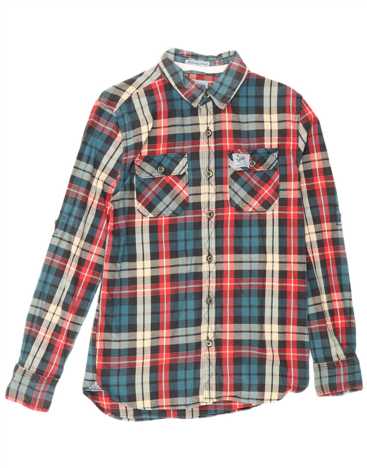 Superdry muška flanelska košulja, srednje raznobojni karirani pamuk