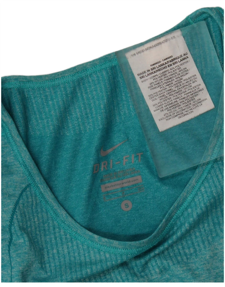 Nike Ženska Dri Fit majica dugih rukava UK 10 Mali zeleni pjegavi poliester