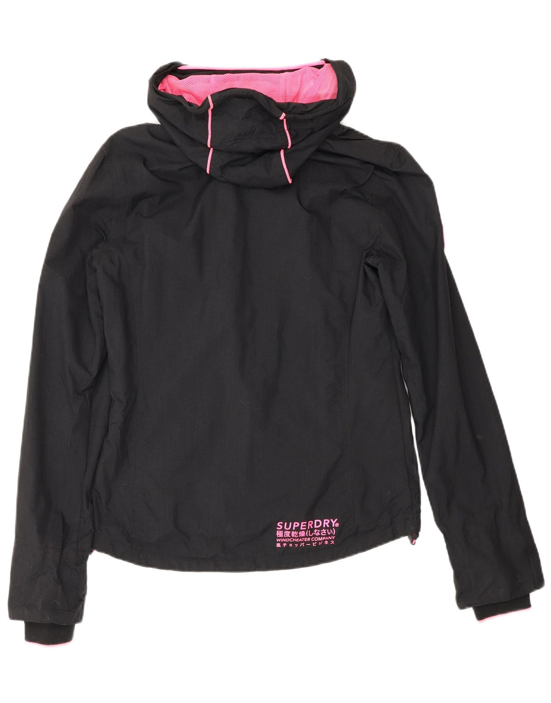 Superdry ženska kišna jakna s kapuljačom UK 8 Mala crna najlonska