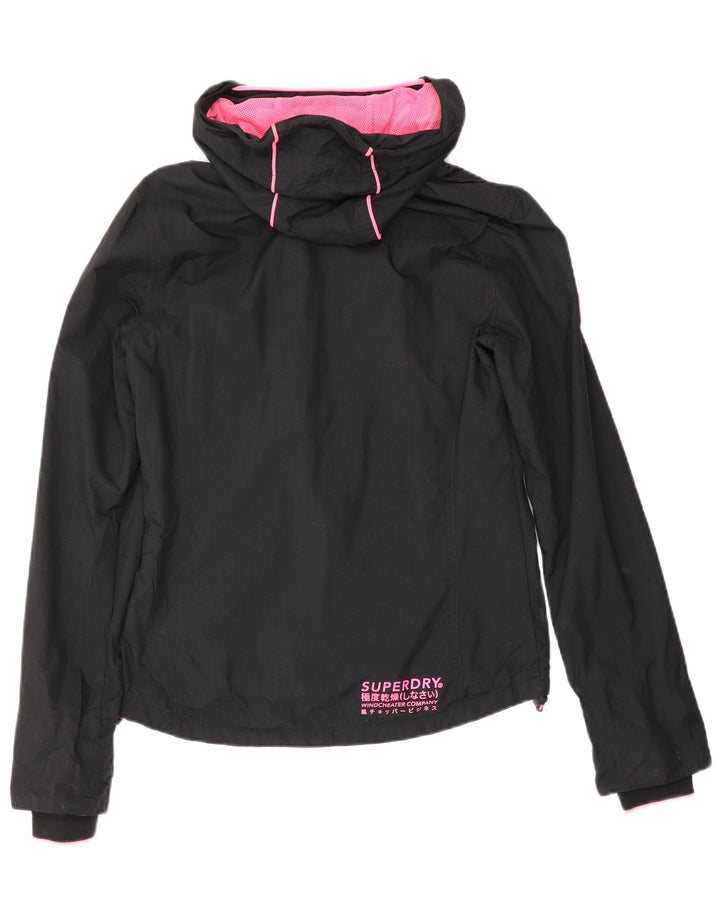 Superdry ženska kišna jakna s kapuljačom UK 8 Mala crna najlonska