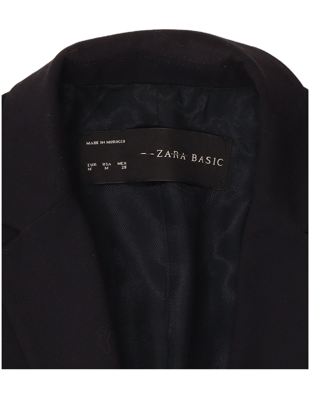 ZARA Womens 1 Button Blazer Jacket UK 12 Medium Navy Blue Polyester