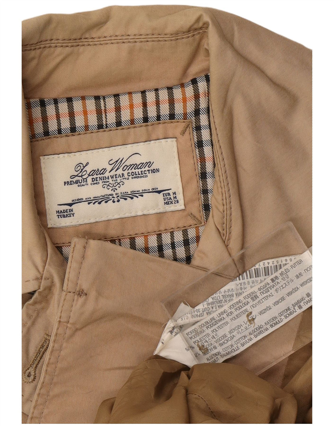 ZARA ženski trenč kaput s dvostrukim kopčanjem UK 14 srednje bež boje