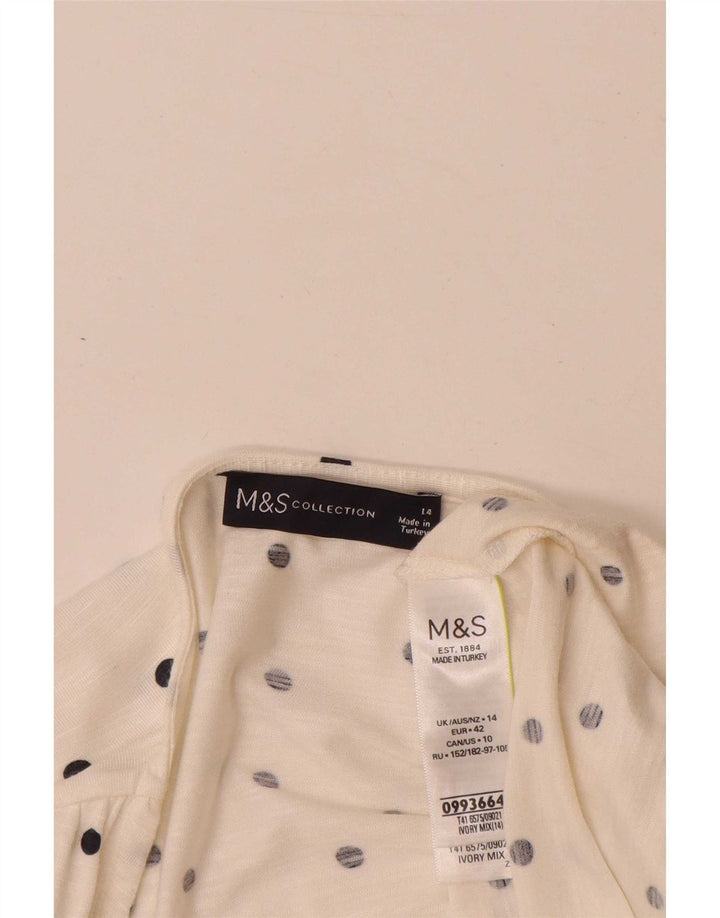 Marks & Spencer ženska majica dugih rukava UK 14 Large off white spotted