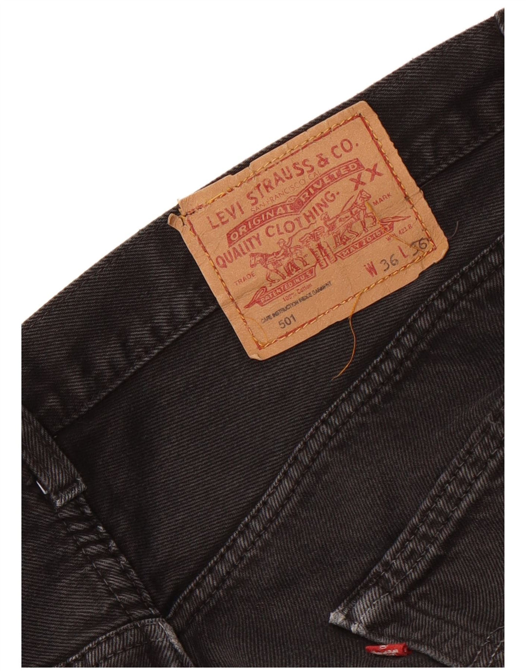 Levi's muške 501 ravne traperice s oštećenjem W36 L26 crne