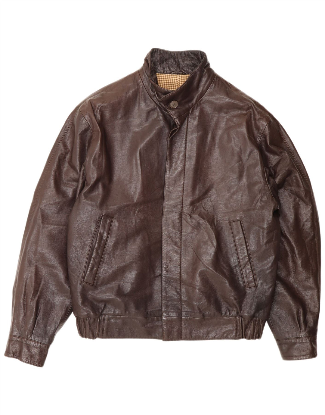 Vintage muška bomber kožna jakna IT 50 velika smeđa koža