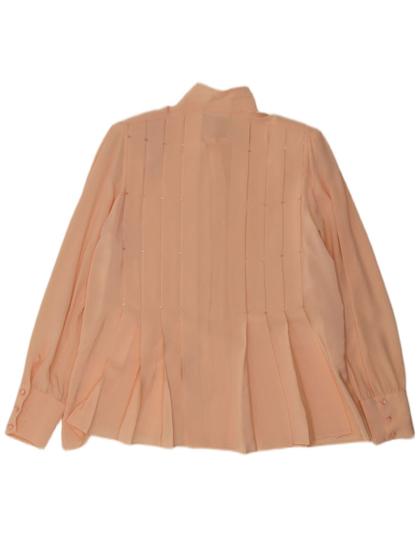 Carla Carini Womens Shirt Blouse IT 44 Medium Pink Silk