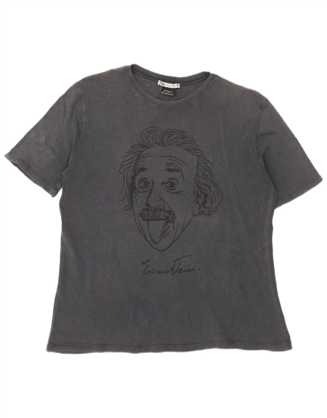 Zara muška majica kratkih rukava Albert Einstein Graphic, mala siva
