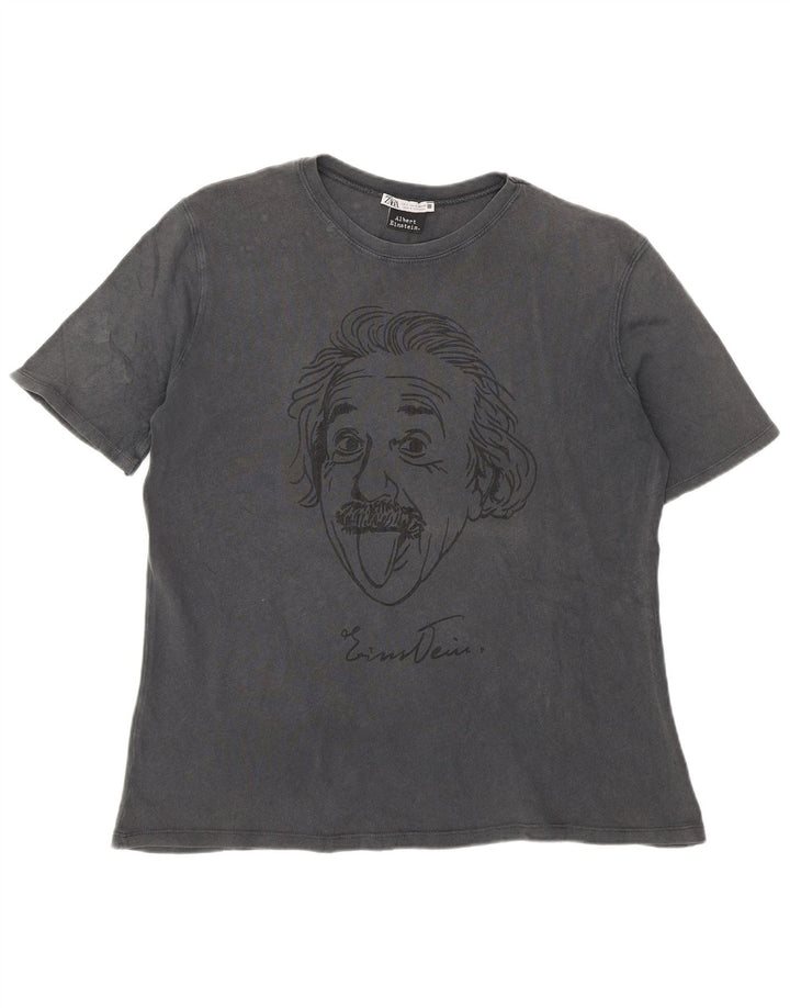 Zara muška majica kratkih rukava Albert Einstein Graphic, mala siva