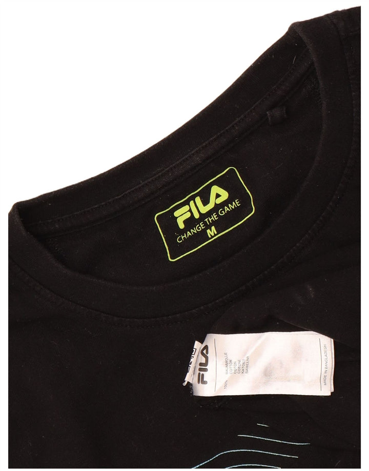 Fila muška majica kratkih rukava srednje veličine, crni pamuk