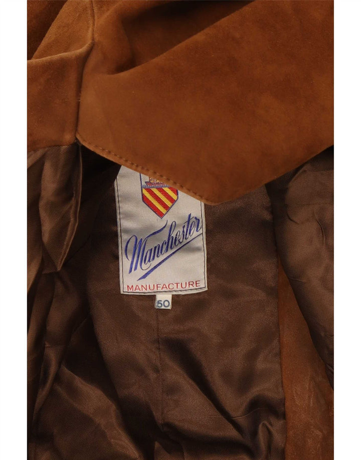 Vintage muška jakna od brušene kože s 3 gumba IT 50 Large Brown
