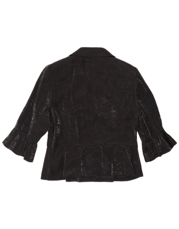 TUZZI Ženska jakna 3/4 rukava s 2 gumba UK 18 XL crna viskoza