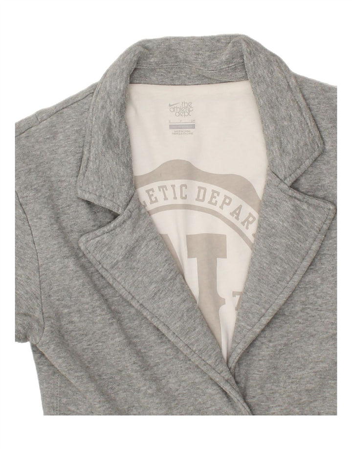 NIKE Womens 2 Button Blazer Jacket UK 10 Small Grey Cotton Vintage Nike and Second-Hand Nike from Messina Hembry 