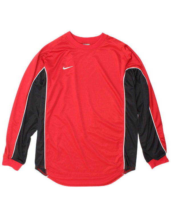 Nike Muška majica dugih rukava UK 42/44 veliki crveni poliester u boji