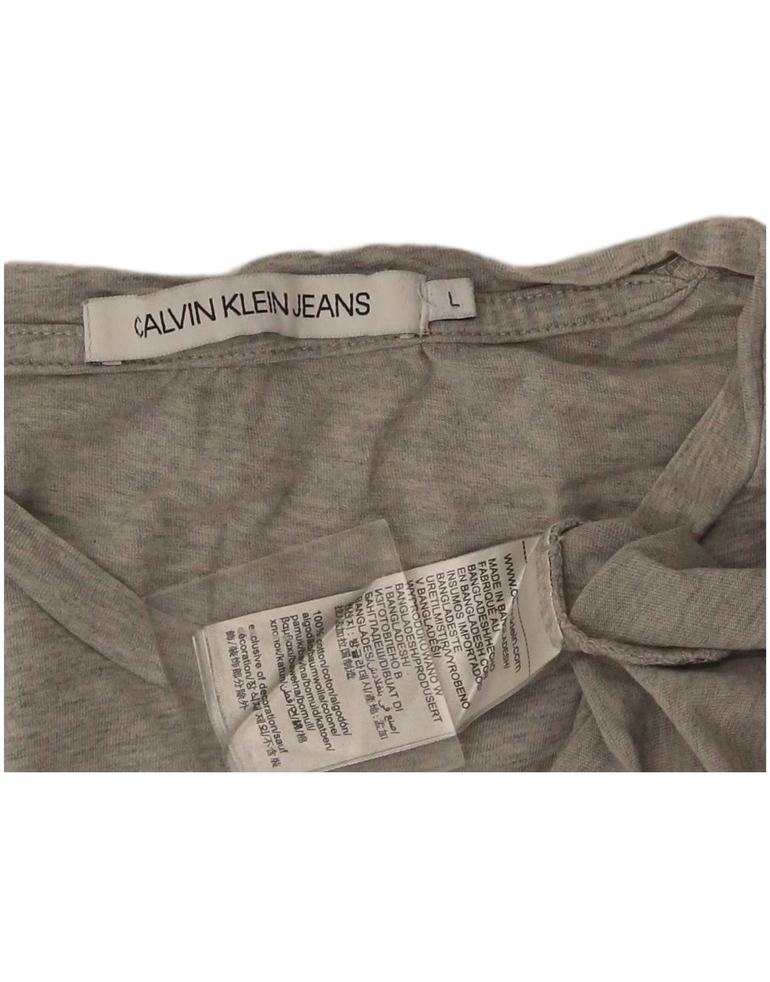 Velika siva pamučna muška majica s grafičkim motivima Calvin Klein