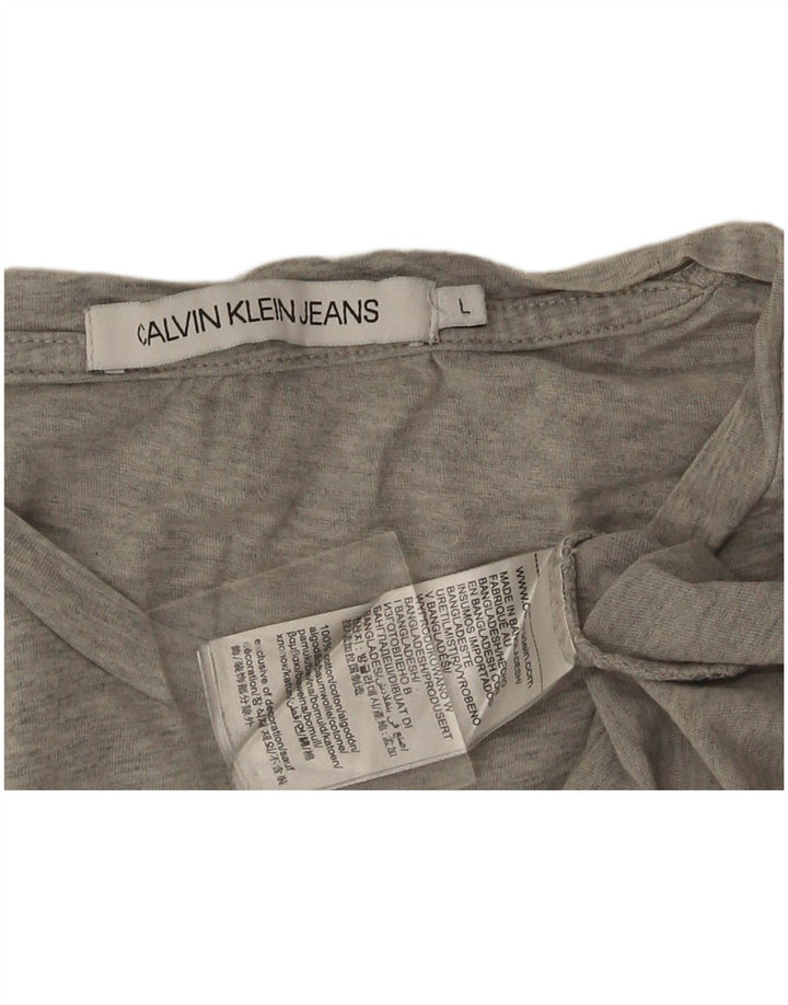 Velika siva pamučna muška majica s grafičkim motivima Calvin Klein