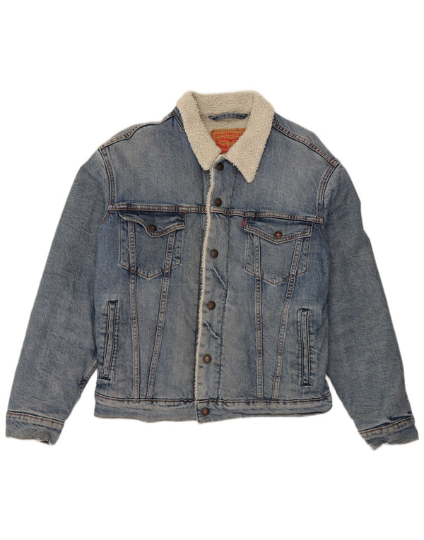 Levi's muška Sherpa traper jakna UK 36 Small Blue Cotton